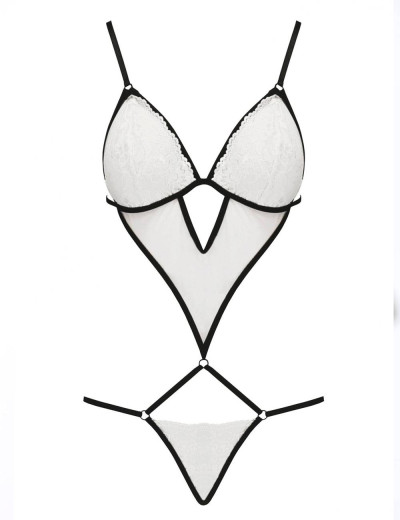 Соблазнительное боди Passion ORIHIME BODY, Цвет: белый, Размеры: 2XL/3XL, изображение 3