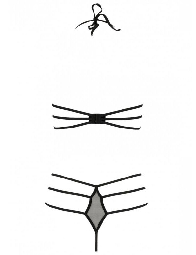 Эротический комплект Passion RITA SET WITH OPEN BRA, Цвет: черный, Размеры: L/XL, изображение 4