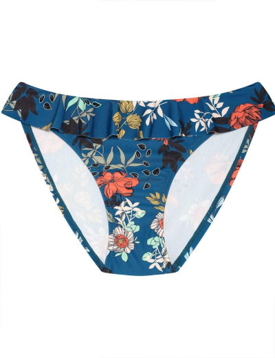 Трусы пляжные с оборкой Esotiq BLOSSOM 37956, Цвет: синий+коралл, Размеры: M, изображение 4