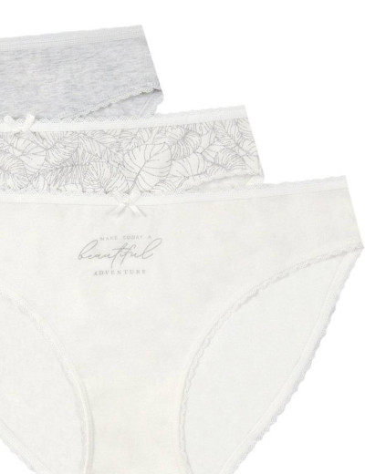 Комплект хлопковых трусов Esotiq PANTIES 38558 MIA-MIA (3 шт) светло-серый, Цвет: светло-серый, Размеры: L, изображение 2