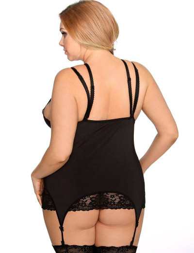 Черный эротический корсет Gorgeous plus size KIRI, Цвет: черный, Размеры: 5XL/6XL, изображение 2