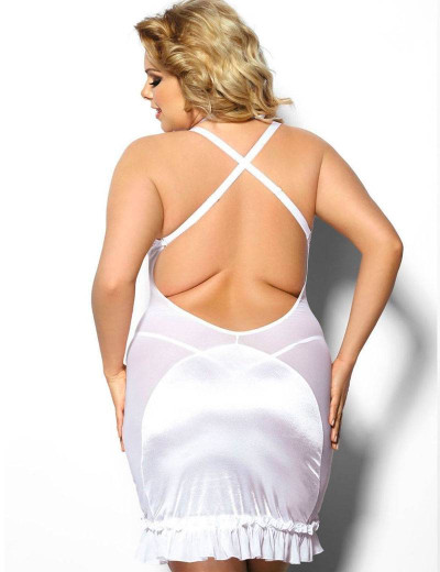 Сексуальная белая сорочка Gorgeous plus size TANISE, Цвет: белый, Размеры: 5XL/6XL, изображение 2