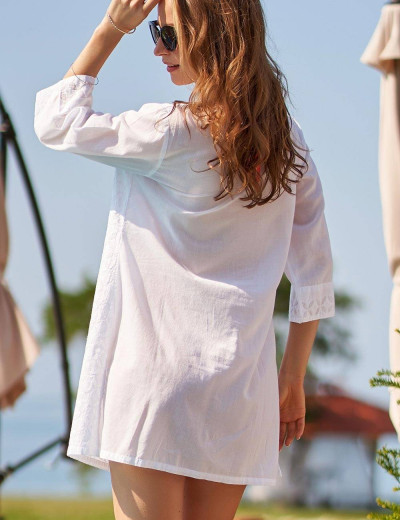 Хлопковая пляжная туника Mia-Amore ARGENTINA 1371, Цвет: белый, Размеры: XL, изображение 2