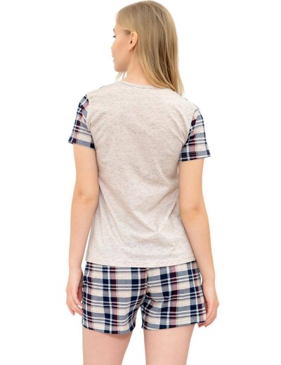 Хлопковая пижама с шортами Primaverina YUMMY PN-LSH02, Цвет: меланж, Размеры: M, изображение 2