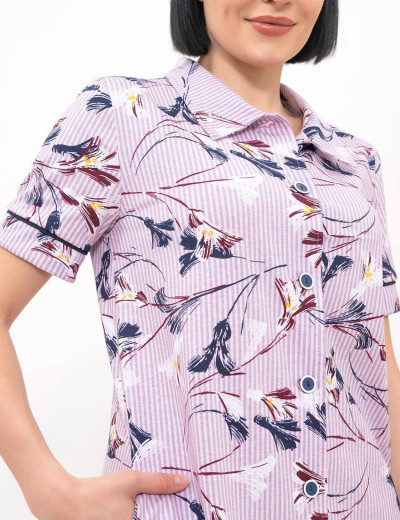 Туника-рубашка из хлопка Primaverina ESSENCE PN-LXS02, Цвет: синий/розовый, Размеры: M, изображение 3