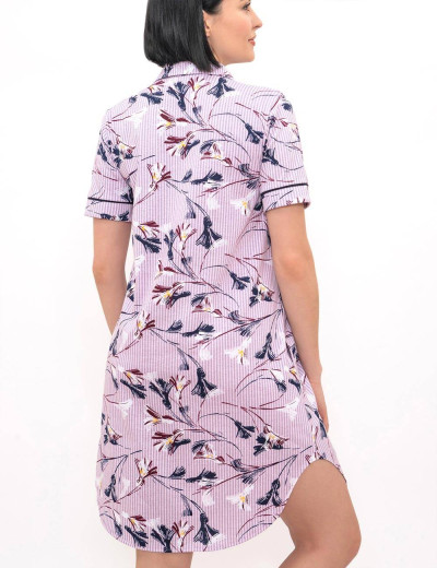 Туника-рубашка из хлопка Primaverina ESSENCE PN-LXS02, Цвет: синий/розовый, Размеры: M, изображение 2