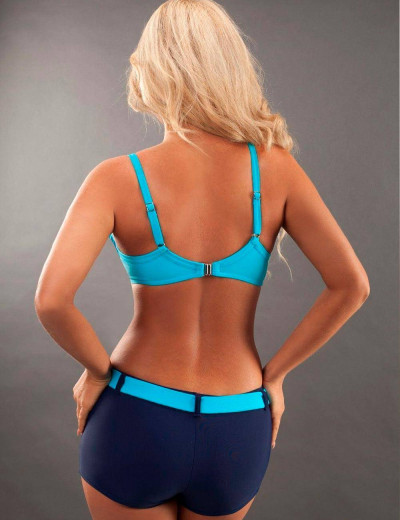 Купальник пуш-ап с шортами Verano OFELIA NEW navyblue-blue, Цвет: голубой, Размеры: M, изображение 2