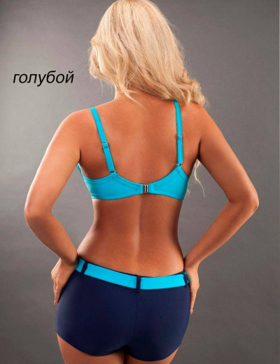 Купальник пуш-ап с шортами Verano OFELIA NEW navyblue-rasberry, Цвет: розовый, Размеры: M, изображение 2