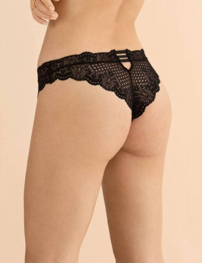 Кружевные трусы бразилиана Alles PARIS FIGI MINI, Цвет: черный, Размеры: S, изображение 2