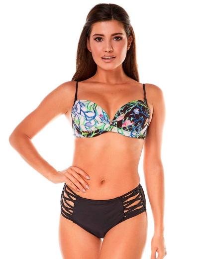 Раздельный купальник пуш-ап с высокими плавками Ewlon A.8043_965, Цвет: черный, Размеры: M, изображение 3