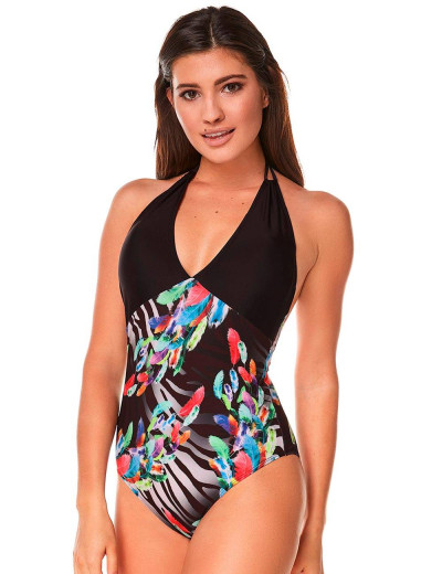 Слитный купальник халтер с открытой спиной Ewlon K.8005_965, Цвет: черный, Размеры: M, изображение 3