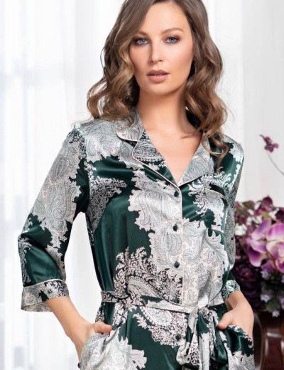 Шелковая ночная рубашка Mia-Amore AGATA 3707, Цвет: зеленый, Размеры: XL, изображение 3