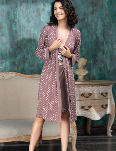 Халат кимоно Mia-Amore COFFEE 1603, Цвет: кофейный, Размеры: S/M, изображение 4