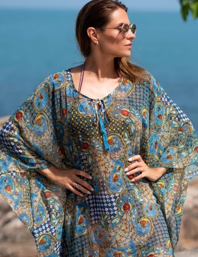 Шифоновая туника свободного кроя Mia-Amore LIGURIA 8820, Цвет: голубой, Размеры: L/XL, изображение 3