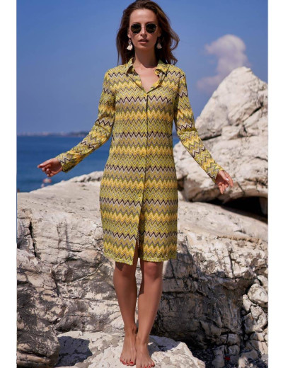 Ажурная рубашка на пуговицах Mia-Amore MISSONI 8247 желтый, Цвет: желтый, Размеры: M, изображение 3