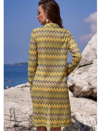 Ажурная рубашка на пуговицах Mia-Amore MISSONI 8247 желтый, Цвет: желтый, Размеры: M, изображение 2