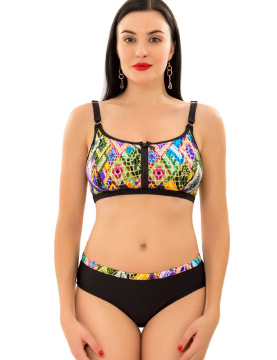 Купальный костюм для бассейна Primaverina GEOMETRY PN-S72124, Цвет: черный/мультиколор, Размеры: 75C, изображение 3