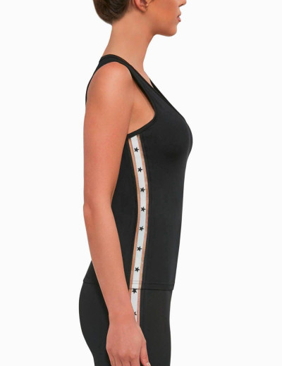 Спортивная майка Bas Bleu STARS TOP 50 200 den Black, Цвет: черный, Размеры: L, изображение 2