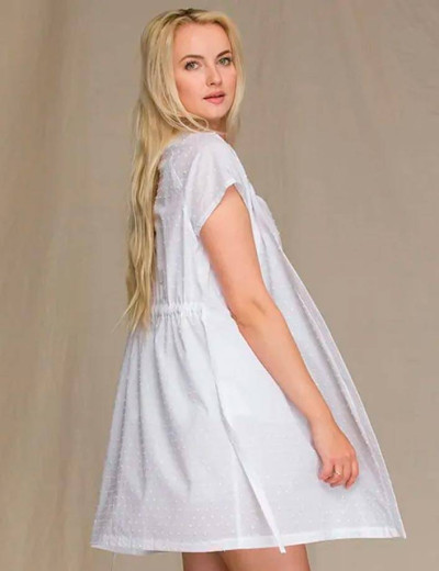 Хлопковый халат Key LGD 130, Цвет: белый, Размеры: S/M, изображение 2