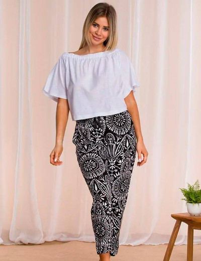 Легкий брючный комплект Key LHS 945 1 A21, Цвет: белый/черный, Размеры: S, изображение 2