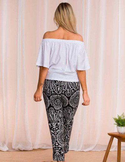 Легкий брючный комплект Key LHS 945 1 A21, Цвет: белый/черный, Размеры: S, изображение 3