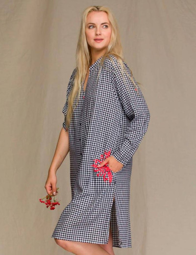 Рубашка/Туника из вискозы Key LND 451 A21, Цвет: черный/белый, Размеры: S, изображение 2