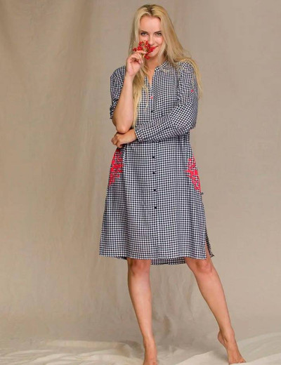 Рубашка/Туника из вискозы Key LND 451 A21, Цвет: черный/белый, Размеры: S, изображение 3