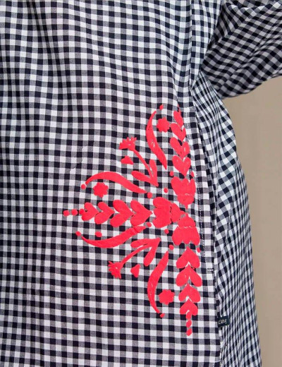 Рубашка/Туника из вискозы Key LND 451 A21, Цвет: черный/белый, Размеры: S, изображение 4