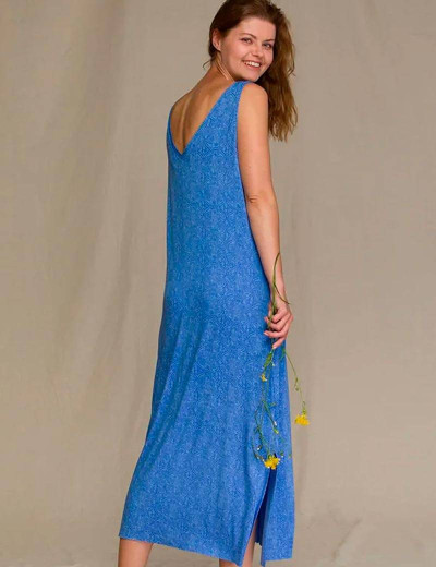 Длинное платье из вискозы Key LND 916 1 A21, Цвет: синий, Размеры: S, изображение 2