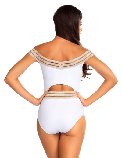 Белый закрытый купальник Lorin L4411/1, Цвет: белый, Размеры: S, изображение 2