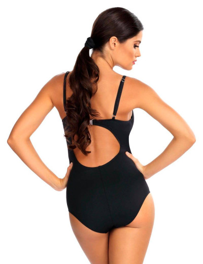 Черный слитный купальник пуш-ап Lorin L4436/1, Цвет: черный, Размеры: 70B, изображение 2