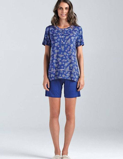 Вискозный комплект с шортами Lormar LILY 650373, Цвета: panna/grigio chiaro, Размеры: S, изображение 3