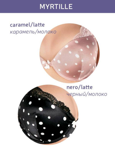 Модный комплект пуш-ап и бразилиана Lormar MYRTILLE Myr51992, Цвета: nero/latte, Размеры: 65B, изображение 2
