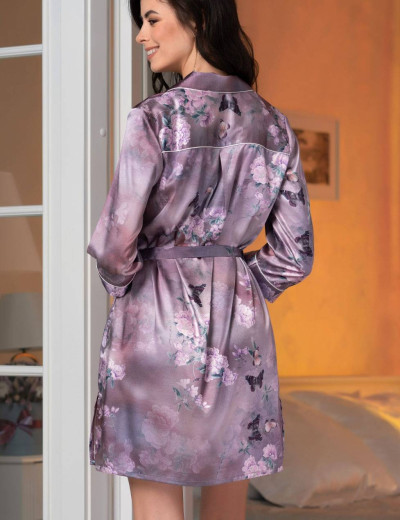 Шелковая рубашка с поясом Mia-Amore AURORA 3657, Цвет: античная роза, Размеры: XL, изображение 2