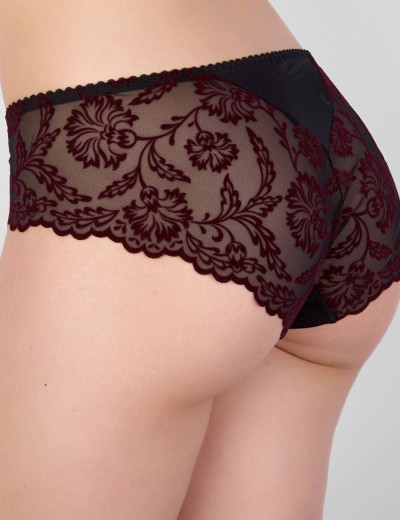 Трусы слипы с флок напылением Simona M 045 бархат бордо, Цвет: бархат бордо, Размеры: 2XL, изображение 2