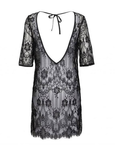 Кружевное платье с открытой спинкой Sielei ZP59, Цвета: giallo, Размеры: XL, изображение 2