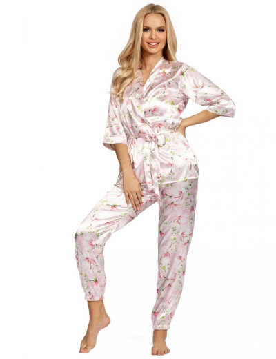 Атласный халат-кимоно Donna DONATELLA 03, Цвет: розовый, Размеры: L, изображение 3