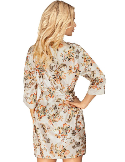 Атласный халат-кимоно Donna PARIS бежевый, Цвет: бежевый, Размеры: L, изображение 2