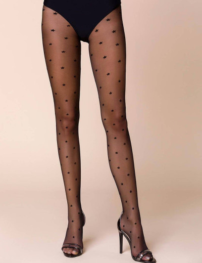 Колготки с рисунком Gabriella 457 NERO STARS, Цвет: черный, Размеры: 5, изображение 2