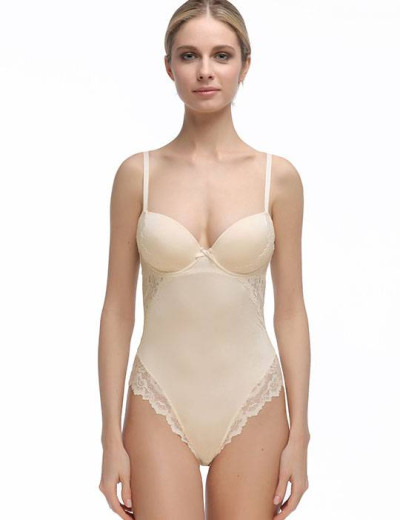 Моделирующее боди с формованной чашкой Mioocchi VIVIAN 7591 cipria, Цвет: cipria (пудровый), Размеры: 80B, изображение 2