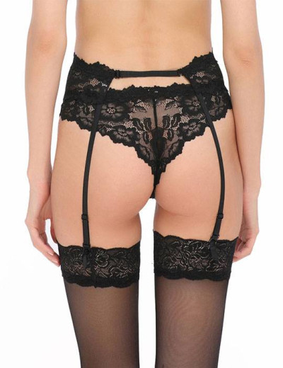 Кружевной пояс для чулок Mioocchi VIVIAN 7685 nero, Цвет: nero (черный), Размеры: XL, изображение 2