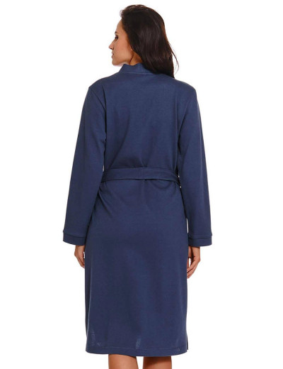 Хлопковый халат-кимоно Doctor Nap SWW.4230 DEEP BLUE (размер XL), Цвет: темно-синий, Размеры: L, изображение 3 Хлопковый халат-кимоно Doctor Nap SWW.4230 DEEP BLUE (размер XL), Цвет: темно-синий, Размеры: L, изображение 3