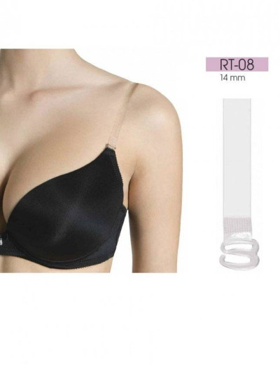 Бретельки силиконовые Julimex RT-08 14мм с пластиковым крючком, Цвет: прозрачный, Размеры: UN, изображение 3