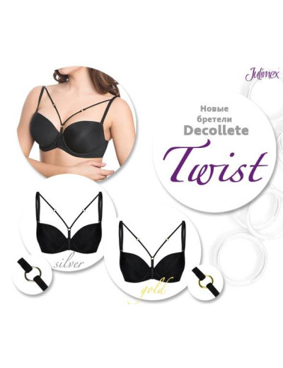 Бретель тканевая декоративная Julimex TWIST Decollete, Цвета: черный/золотой, Размеры: UN, изображение 3 Бретель тканевая декоративная Julimex TWIST Decollete, Цвета: черный/золотой, Размеры: UN, изображение 3