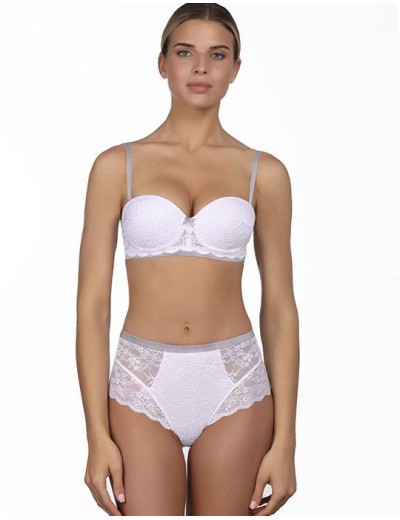 Кружевные высокие трусы слипы Amelie POLINA 2010-2 белый, Цвет: белый, Размеры: XL, изображение 3