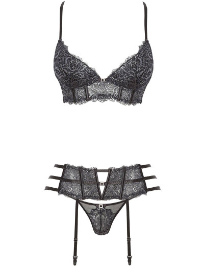 Кокетливый комплект из 3 частей Beauty Night ILEEN SET, Цвет: черный, Размеры: L/XL, изображение 3