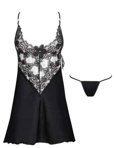 Соблазнительная сорочка Beauty Night LESLIE CHEMISE, Цвет: черный, Размеры: S/M, изображение 3