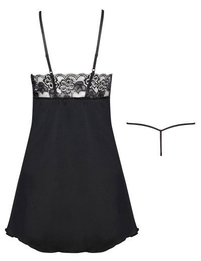 Соблазнительная сорочка Beauty Night LESLIE CHEMISE, Цвет: черный, Размеры: S/M, изображение 5