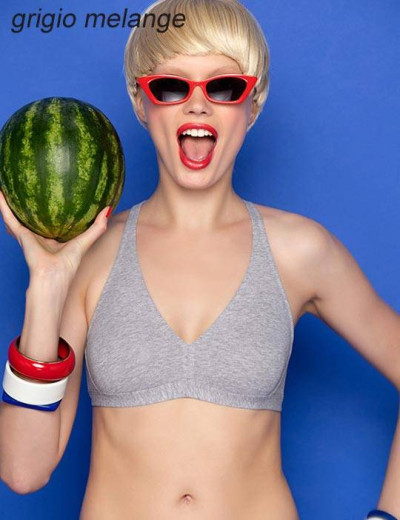 Хлопковый бюстгальтер бралетт Cotonella AD971 COLOR, Цвета: corallo (голубой), Размеры: S, изображение 3