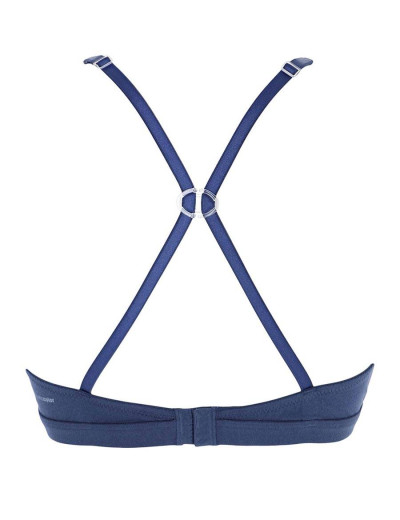 Хлопковый бюстгальтер бралетт Cotonella AD971 COLOR, Цвета: corallo (голубой), Размеры: S, изображение 6